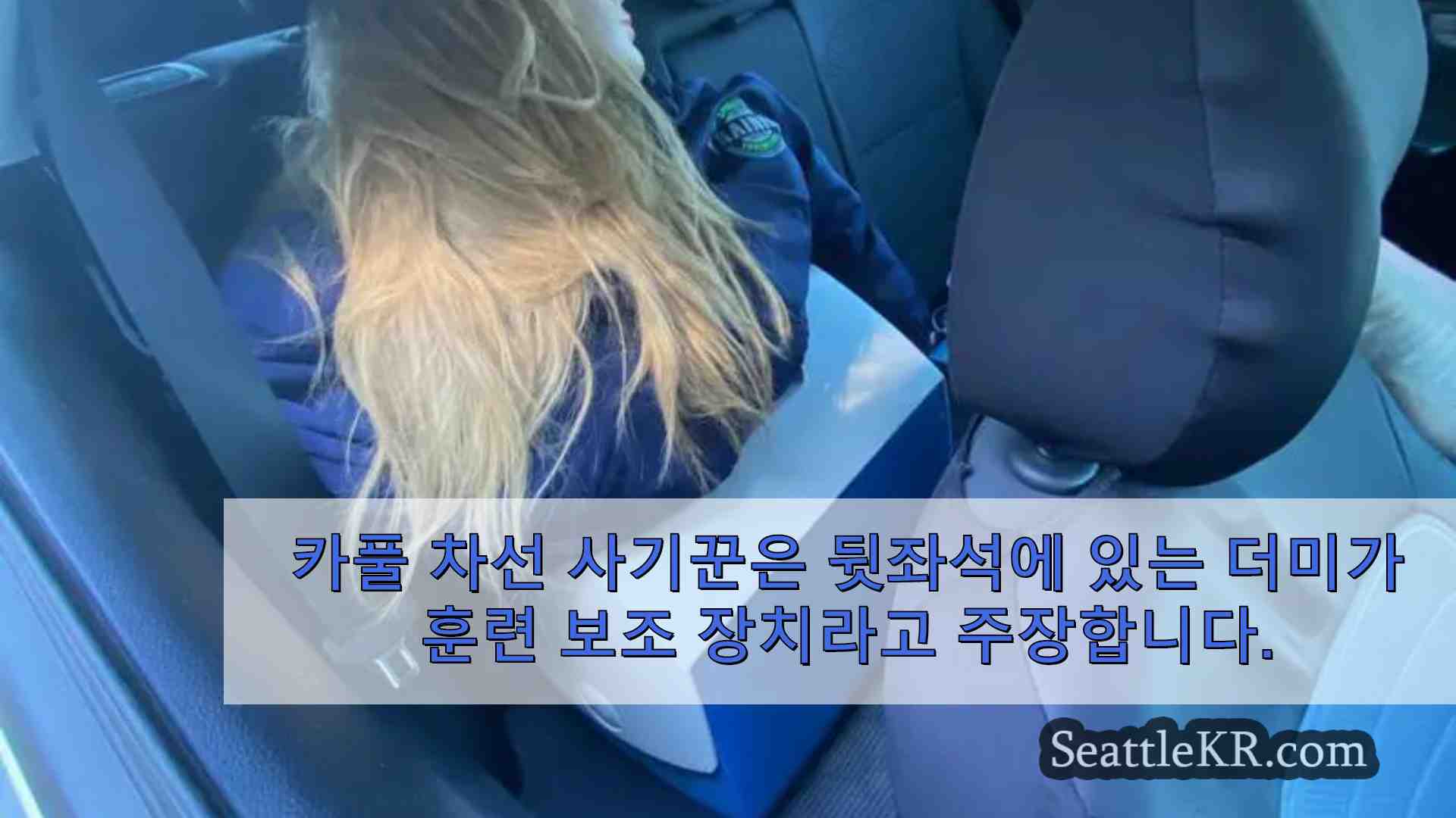 카풀 차선 사기꾼은 뒷좌석에 있는 더미가 훈련 보조 장치라고 주장합니다.