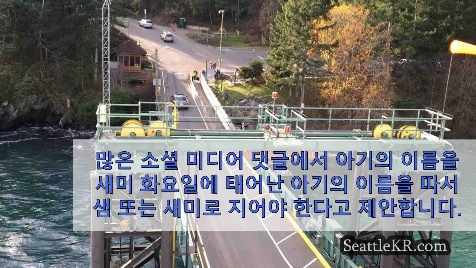 선상 아기 워싱턴 주 페리에서 출산한 여성