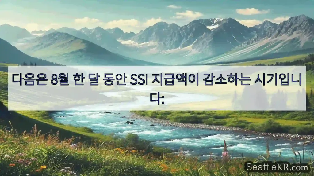 시애틀 뉴스 다음은 8월 한 달 동안 SSI 지급액이 감소하는 시기입니다: