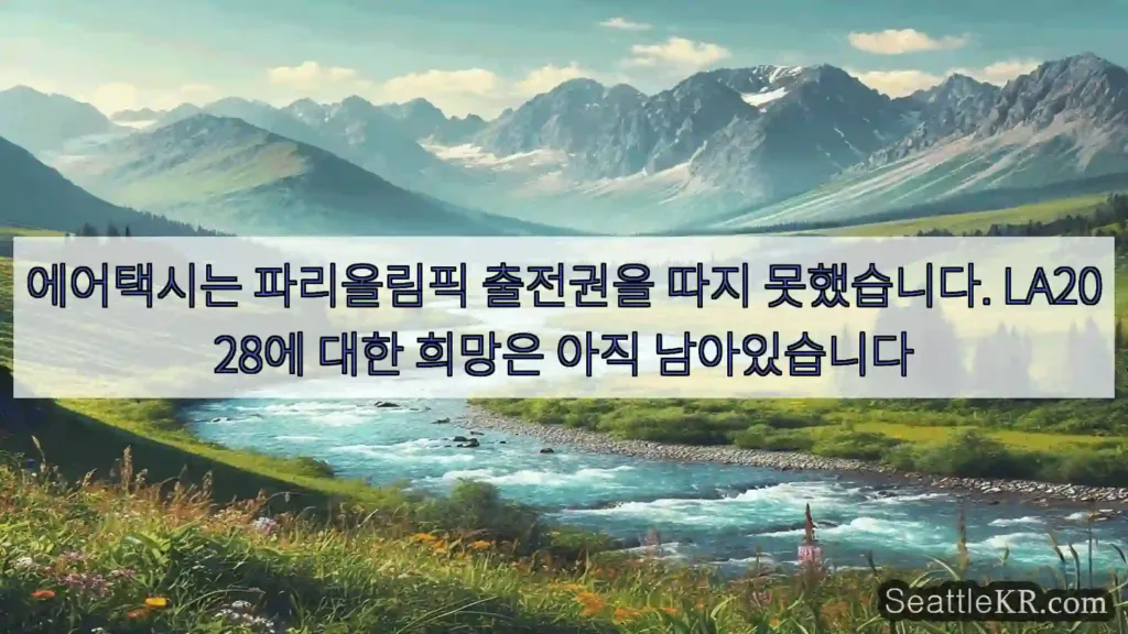 시애틀 뉴스 에어택시는 파리올림픽 출전권을 따지 못했습니다. LA2028에
