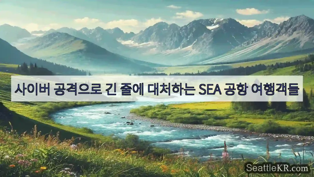 시애틀 뉴스 사이버 공격으로 긴 줄에 대처하는 SEA 공항 여행객들