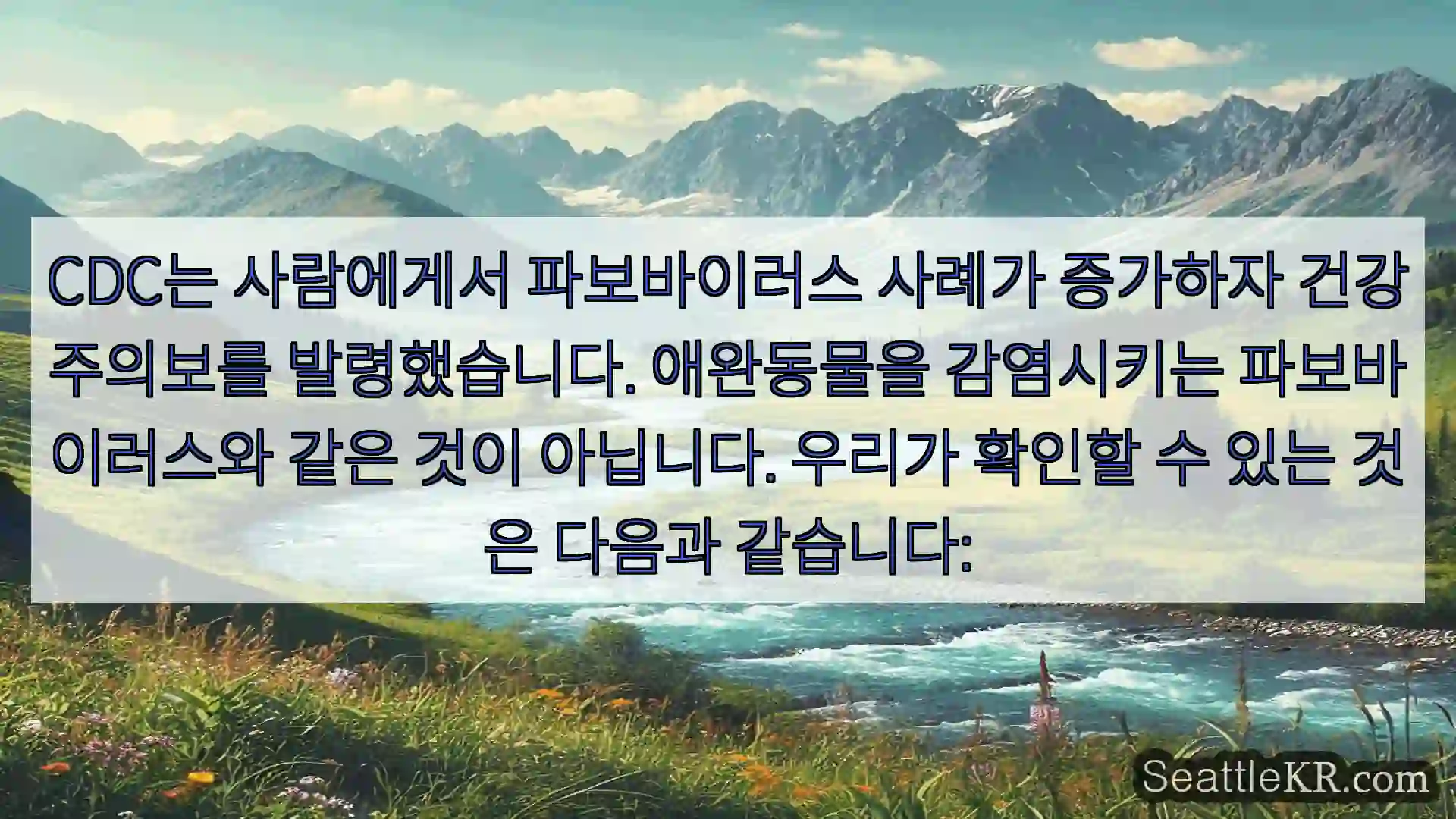 시애틀 뉴스 CDC는 사람에게서 파보바이러스 사례가 증가하자 건강주의보를