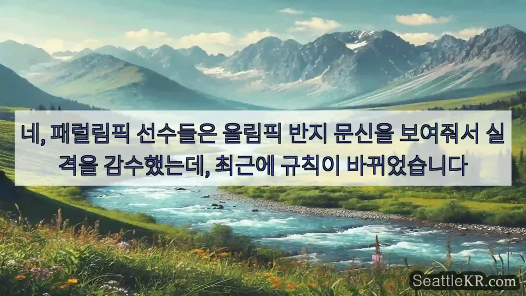 시애틀 뉴스 네, 패럴림픽 선수들은 올림픽 반지 문신을 보여줘서 실격을