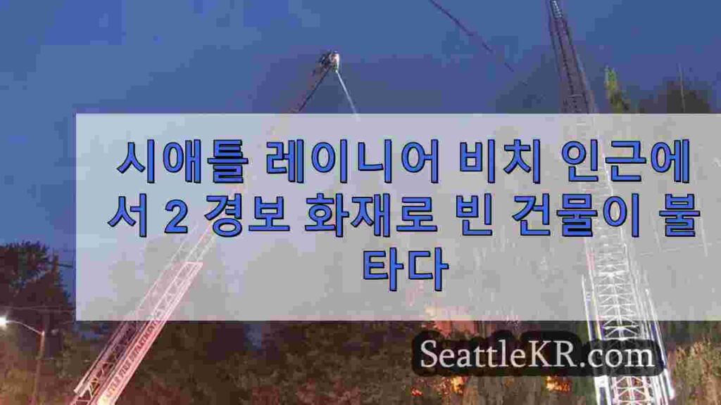 시애틀 레이니어 비치 인근의 빈 건물에서 2 경보 화재가 발생했습니다.