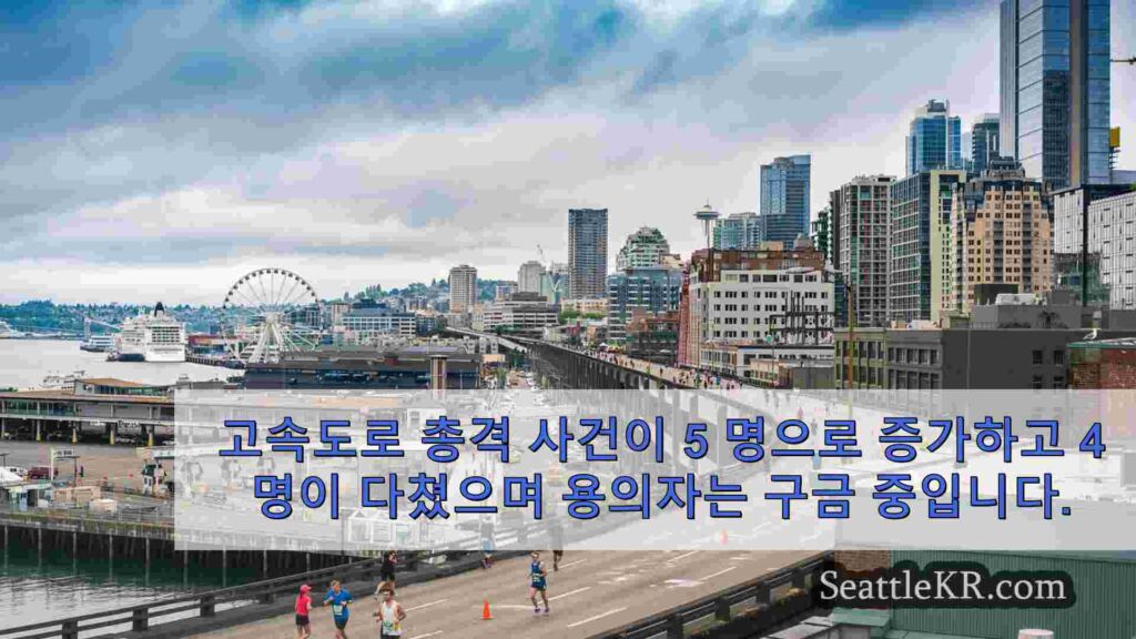 고속도로 총격 사건 5건, 부상자 4명으로 증가, 용의자 구금 중