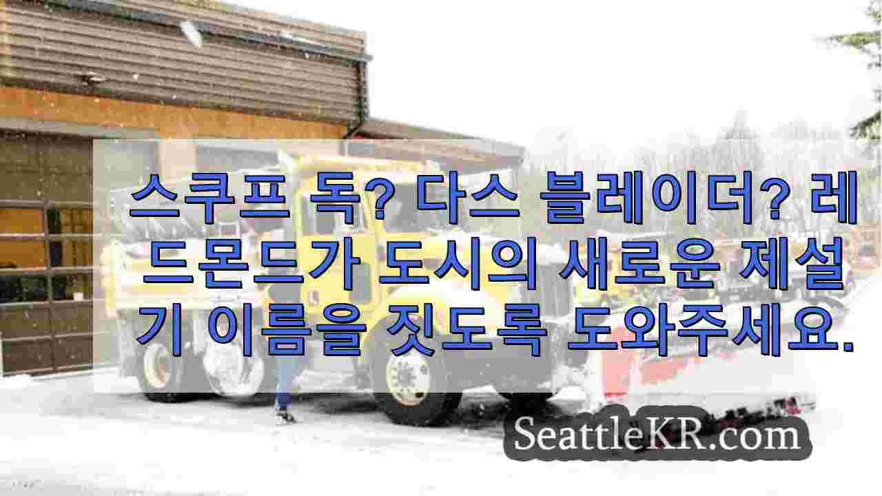 스쿠프 독? 다스 블레이더? 레드몬드가 도시의 새로운 제설기 이름을