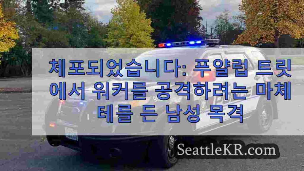 체포되었습니다: 푸얄럽 트레일에서 워커를 공격하려는 마체테를 든 남성