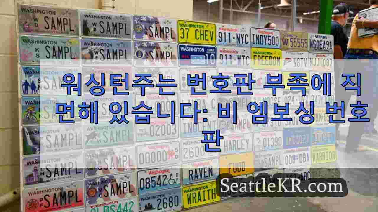 워싱턴주는 번호판 부족에 직면해 있습니다: 비엠보싱 번호판이 새로운