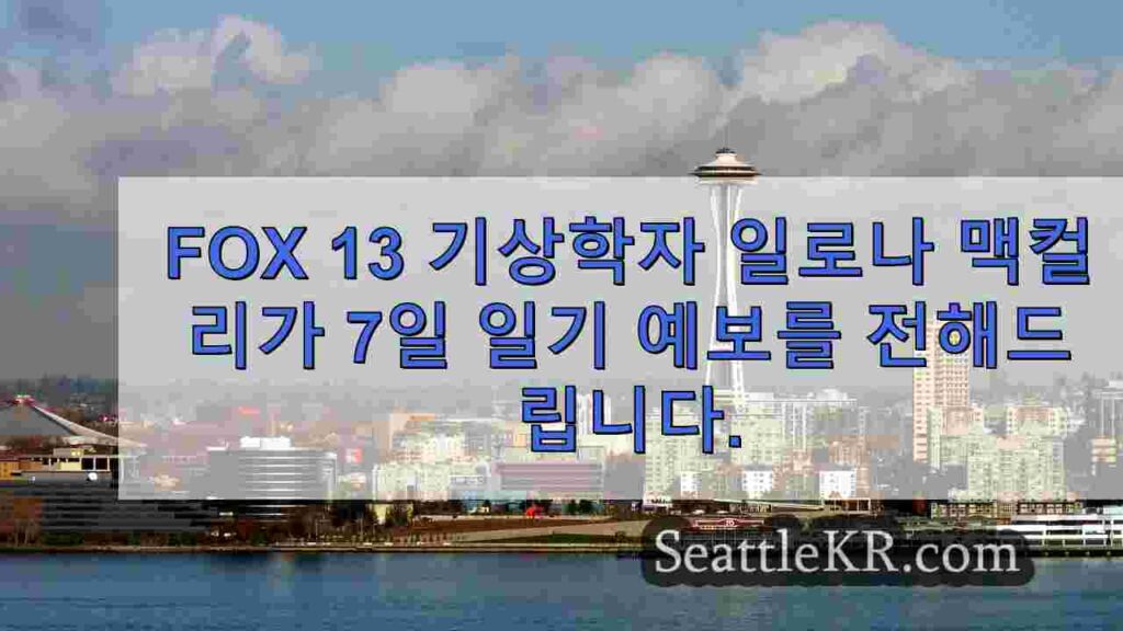 시애틀 날씨: 수요일 비, 산들 바람, 선선한 기온