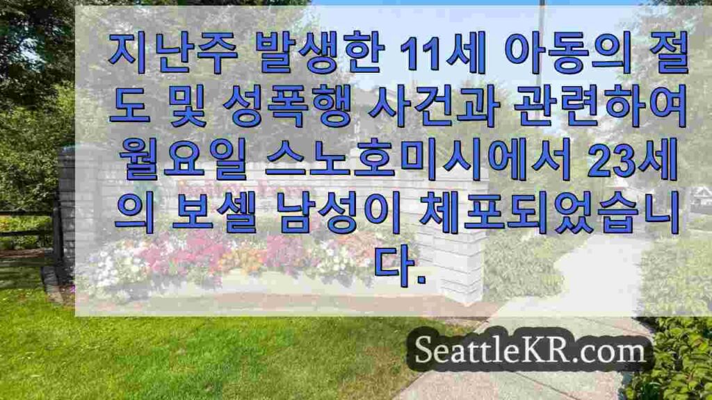 보셀 집에 침입해 11세 아동을 성추행한 혐의로 체포된 남성