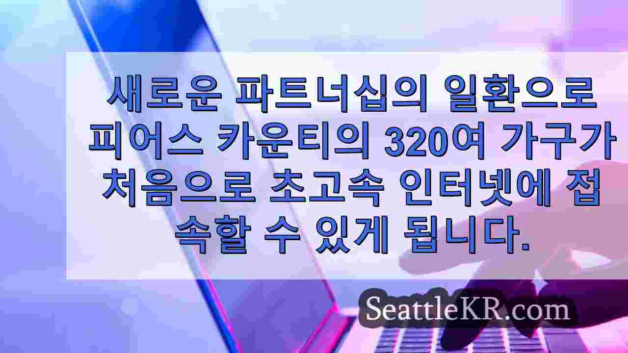 2026년까지 피어스 카운티의 인터넷 연결성 향상을 목표로 하는