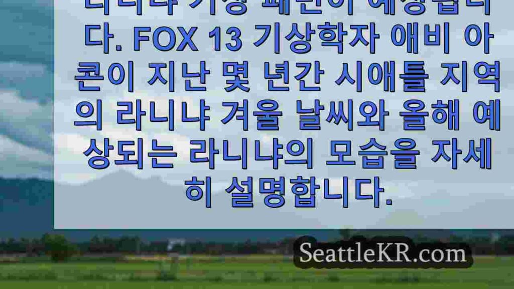 라니냐 겨울 예보가 시애틀에 스노우매지던을 예고하나요?