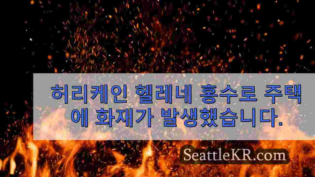 허리케인 헬레네 홍수로 주택에 화재가 발생했습니다.