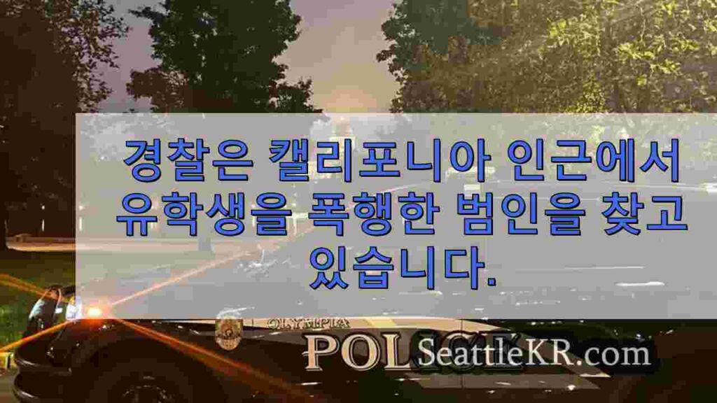 경찰은 올림피아의 캐피탈 몰 근처에서 유학생을 폭행 한 사람을 찾고