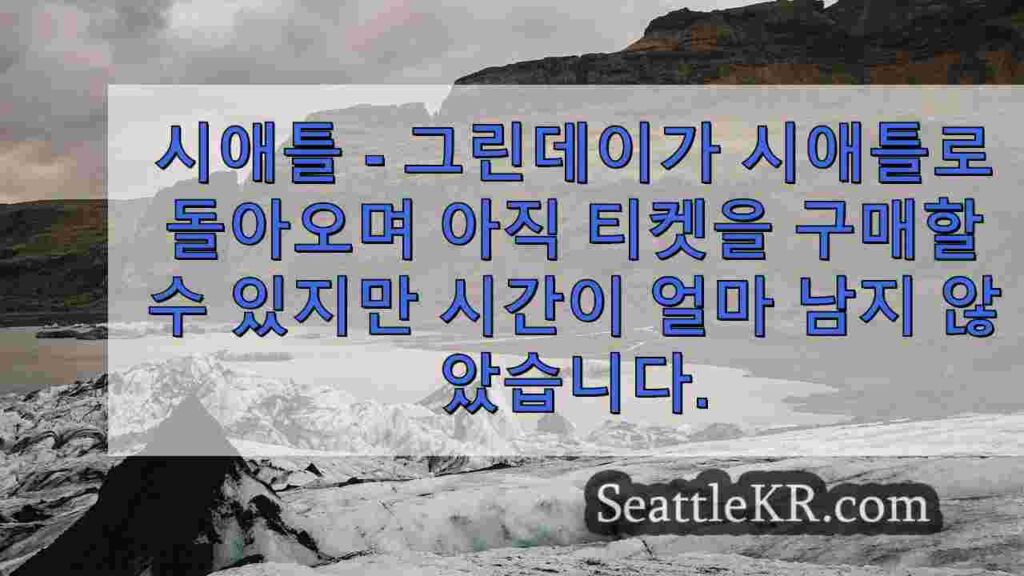 그린데이 시애틀 콘서트 티켓 아직 구매 가능