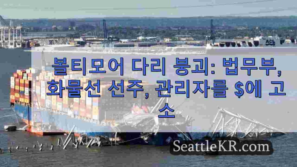 볼티모어 다리 붕괴: 법무부, 화물선 선주, 관리자를 1억 달러에 고소