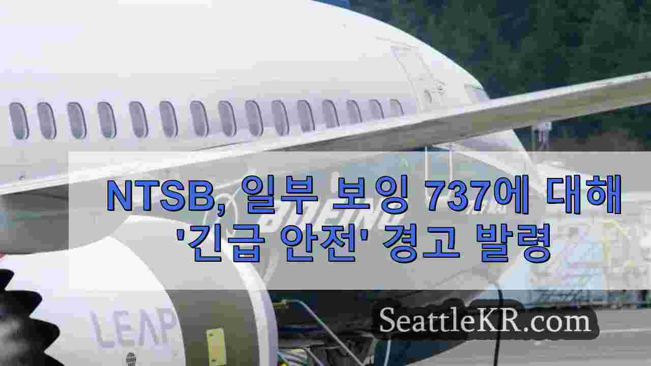 NTSB, 일부 보잉 737에 대해 '긴급 안전' 경고 발령