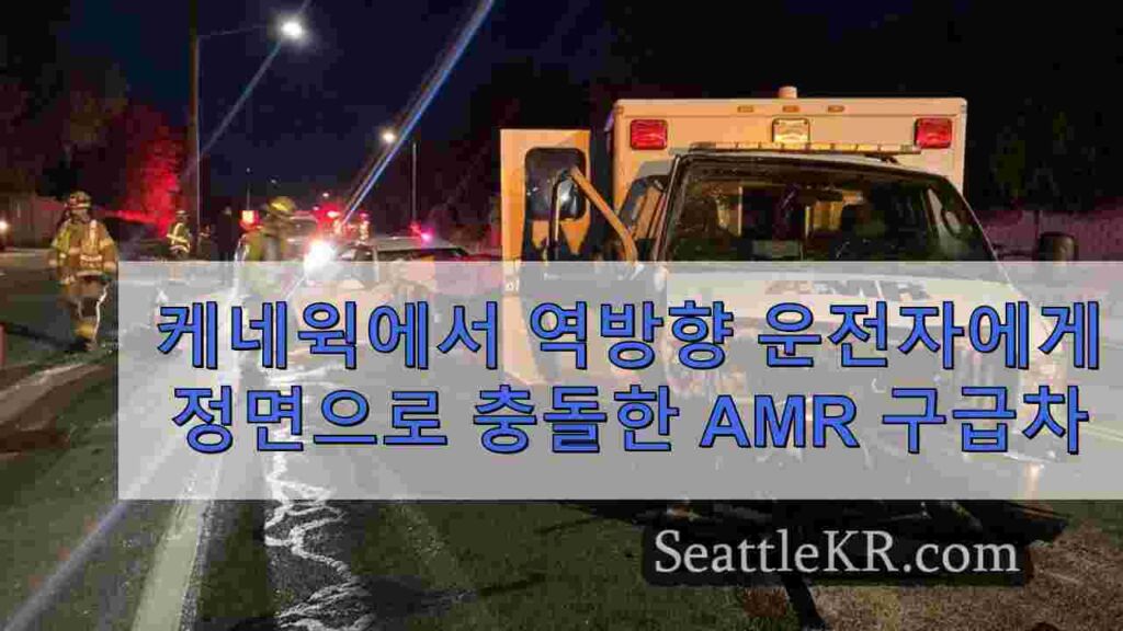 케네윅에서 역방향 운전자에게 정면으로 충돌한 AMR 구급차