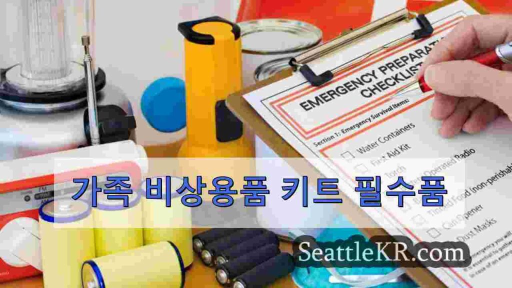 가족 비상용품 키트 필수품