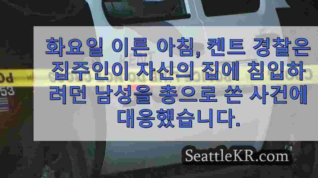 “가족을 보호해야 합니다: 켄트 집주인이 침입 중 도둑을 쏜다