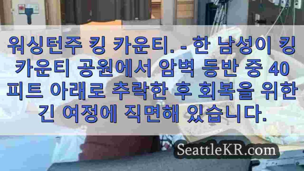 워싱턴 주립공원에서 40피트 아래로 추락해 병원에 입원한 등산가