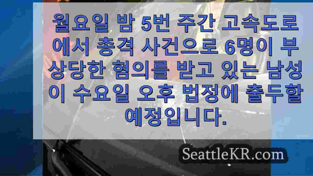 킹, 피어스 카운티에서 I-5 총격 사건으로 기소 된 남성은 법정에서