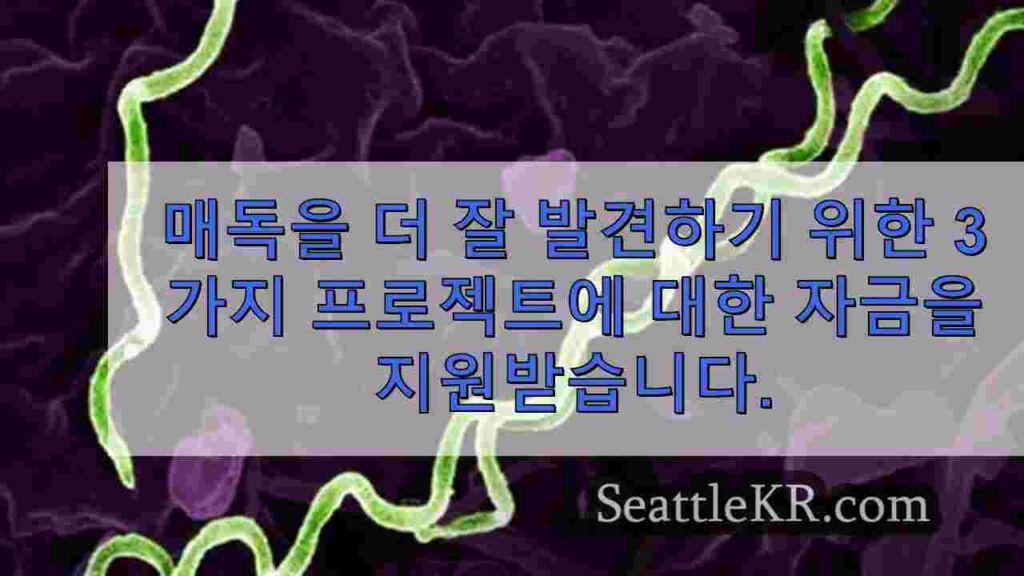 매독을 더 잘 발견하기 위한 3가지 프로젝트에 대한 자금을 지원받습니다.