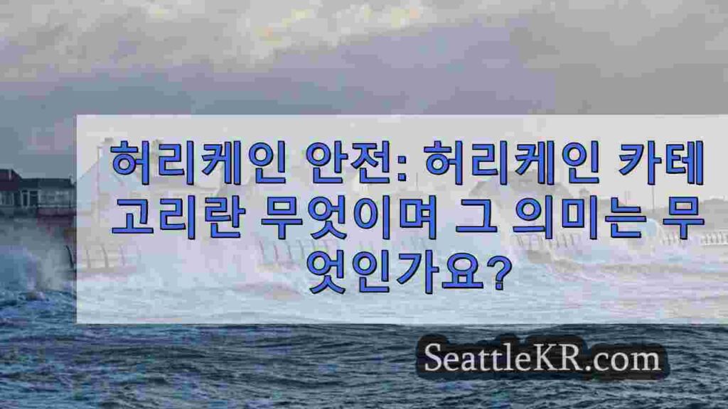 허리케인 안전: 허리케인 카테고리란 무엇이며 그 의미는 무엇인가요?