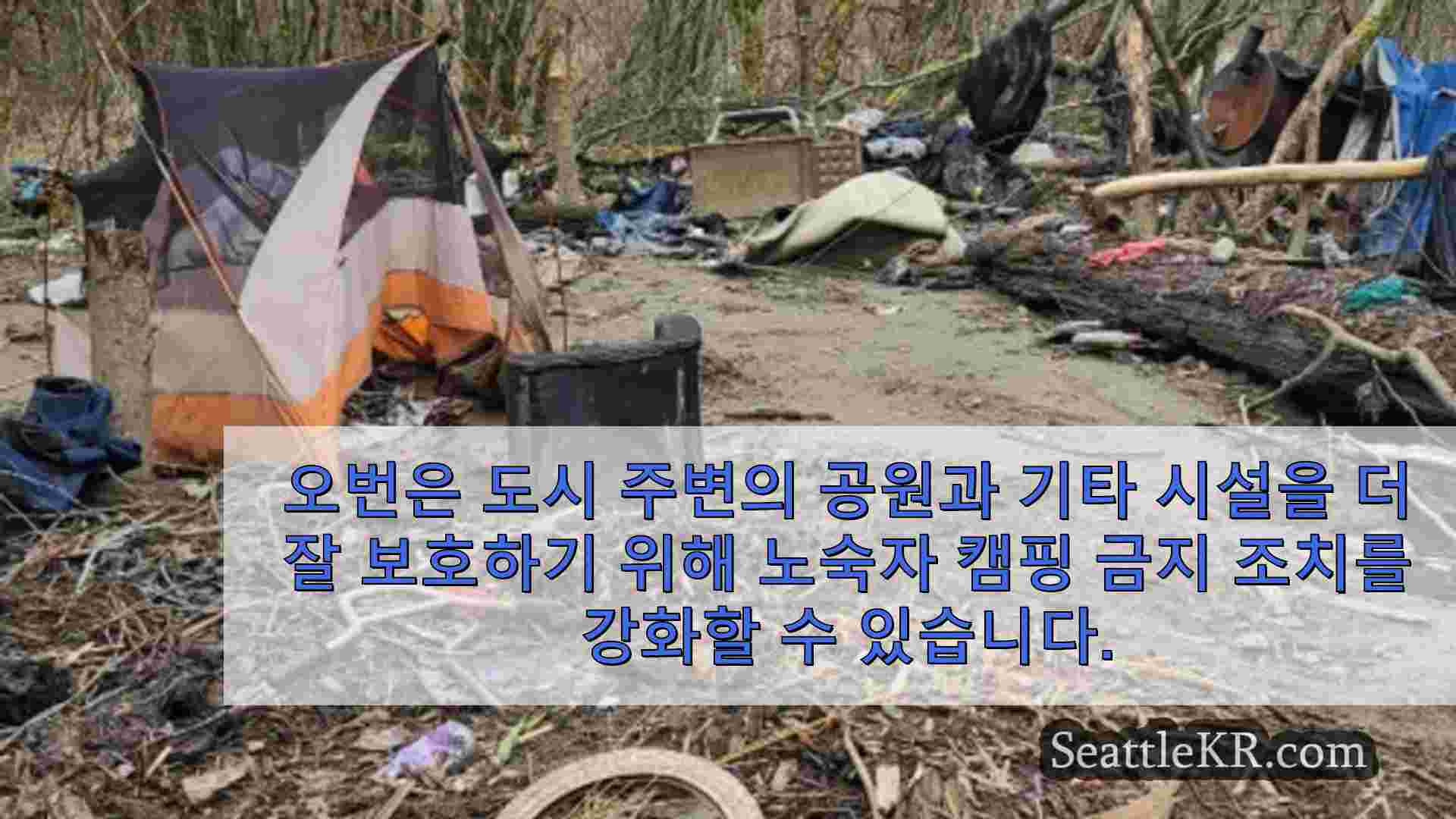 오번 공원 보호를 위해 노숙자 캠핑 금지에 대한 더 엄격한 시행 고려