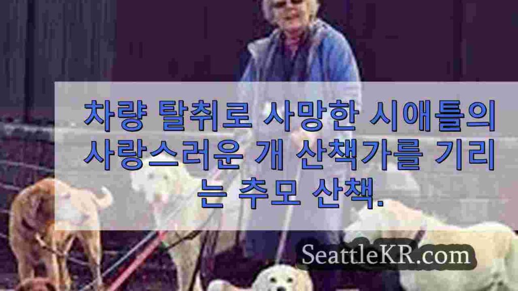 카재킹으로 사망한 시애틀의 사랑스러운 개 산책가를 기리는 추모 걷기