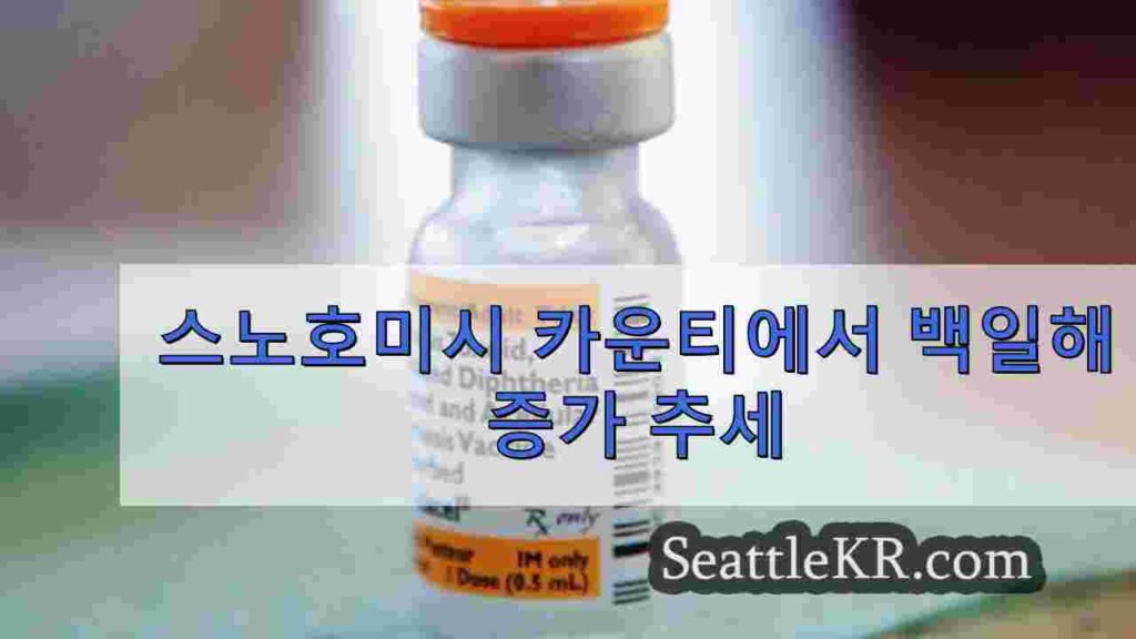 스노호미시 카운티에서 백일해 증가 추세