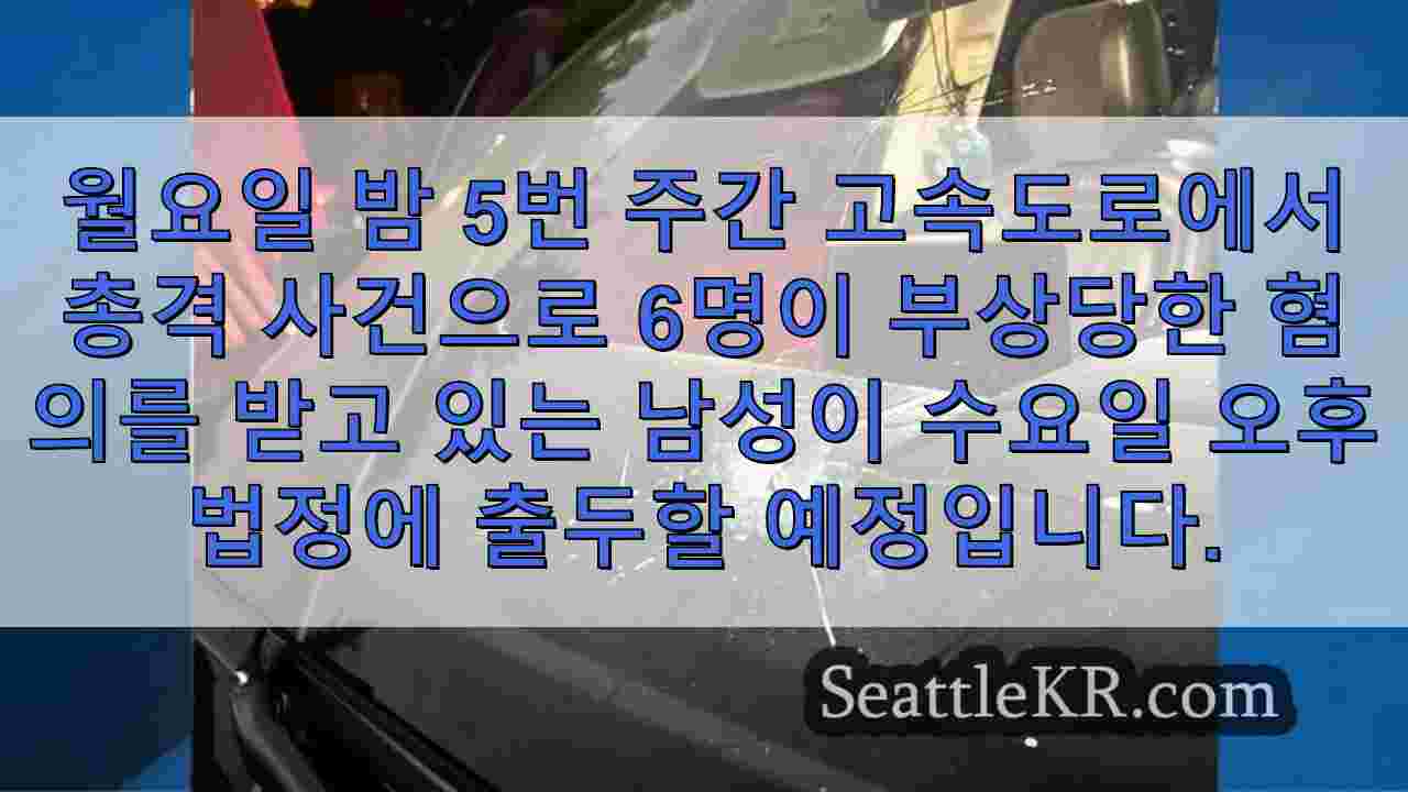 I-5 총격 사건으로 6 명을 다치게 한 혐의로 기소 된 남성에게 1 백만 달러 보석금 책정