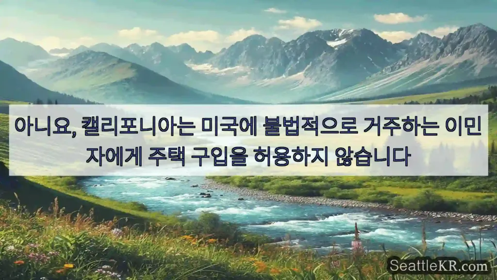 시애틀 뉴스 아니요, 캘리포니아는 미국에 불법적으로 거주하는 이민자에게