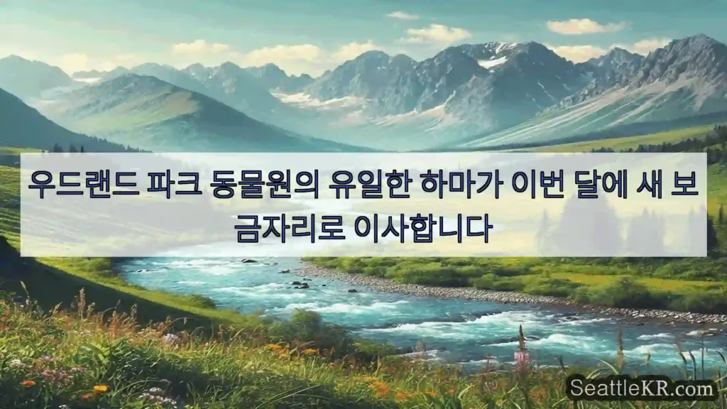 시애틀 뉴스 우드랜드 파크 동물원의 유일한 하마가 이번 달에 새 보금자리로