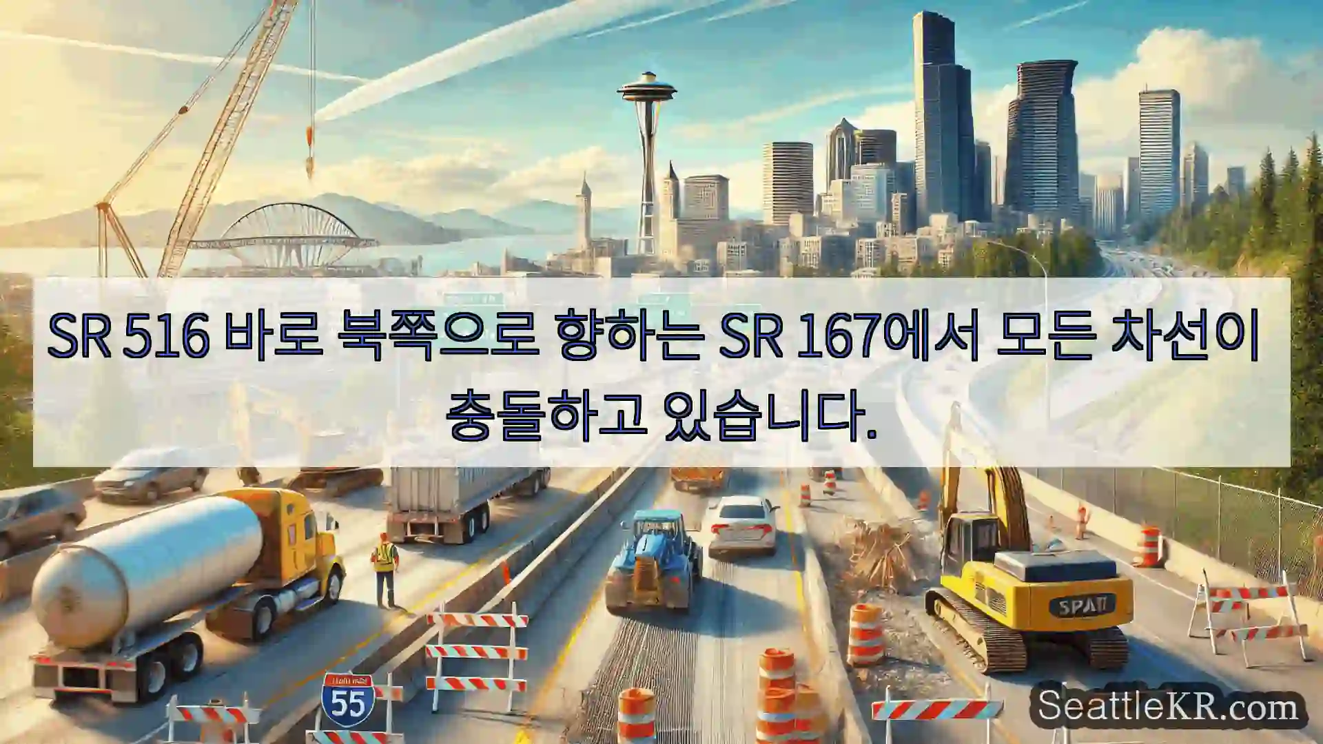 시애틀 교통뉴스 SR 516 바로 북쪽으로 향하는 SR 167에서 모든 차선이