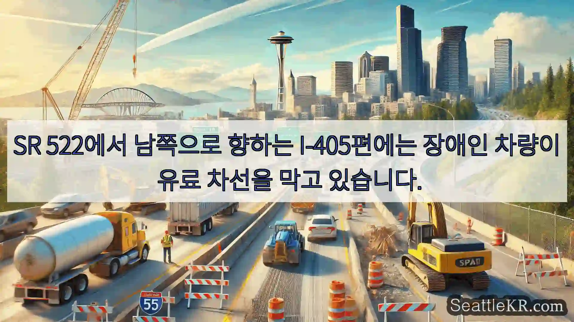 시애틀 교통뉴스 SR 522에서 남쪽으로 향하는 I-405편에는 장애인 차량이