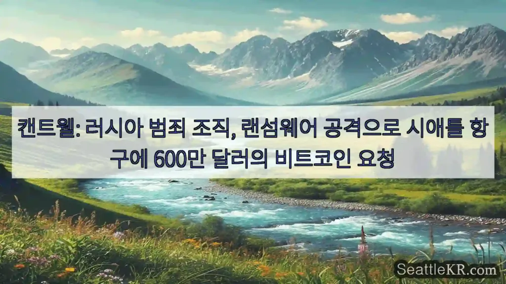 시애틀 뉴스 캔트웰: 러시아 범죄 조직, 랜섬웨어 공격으로 시애틀 항구에
