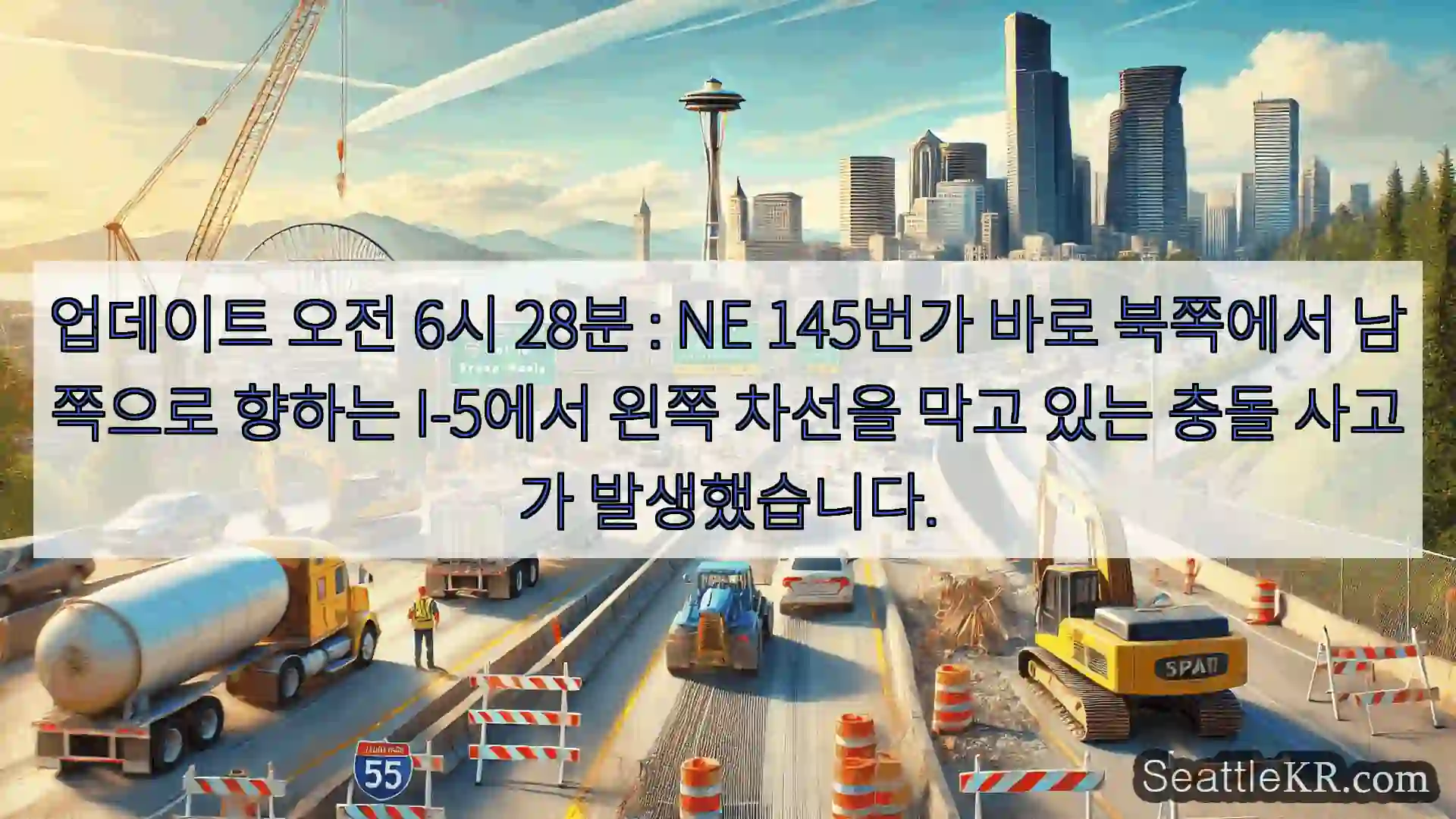 시애틀 교통뉴스 업데이트 오전 6시 28분 : NE 145번가 바로 북쪽에서