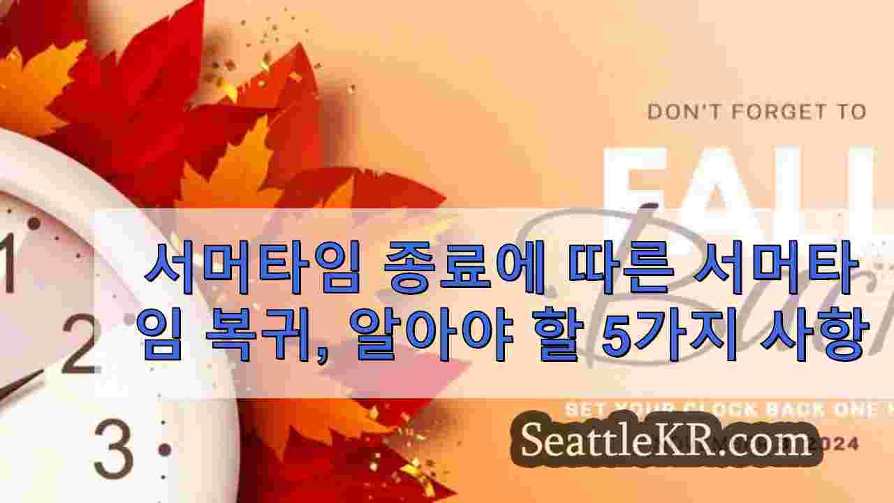 서머타임 종료에 따른 서머타임 복귀, 알아야 할 5가지 사항