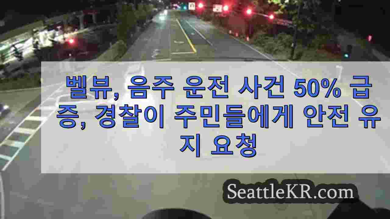 벨뷰, 음주 운전 사건 50% 급증, 경찰이 주민들에게 안전 유지 요청