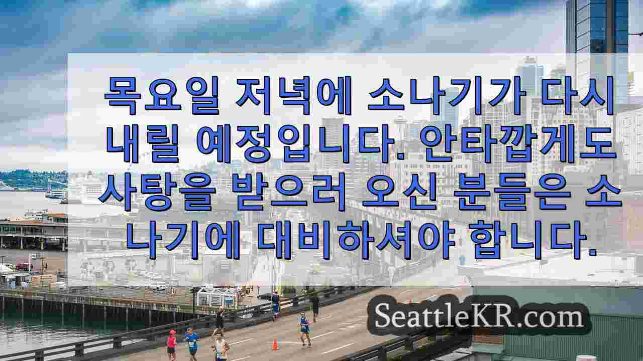 시애틀 날씨: 할로윈 트릭 오어 트리트먼트에 예상되는 소나기