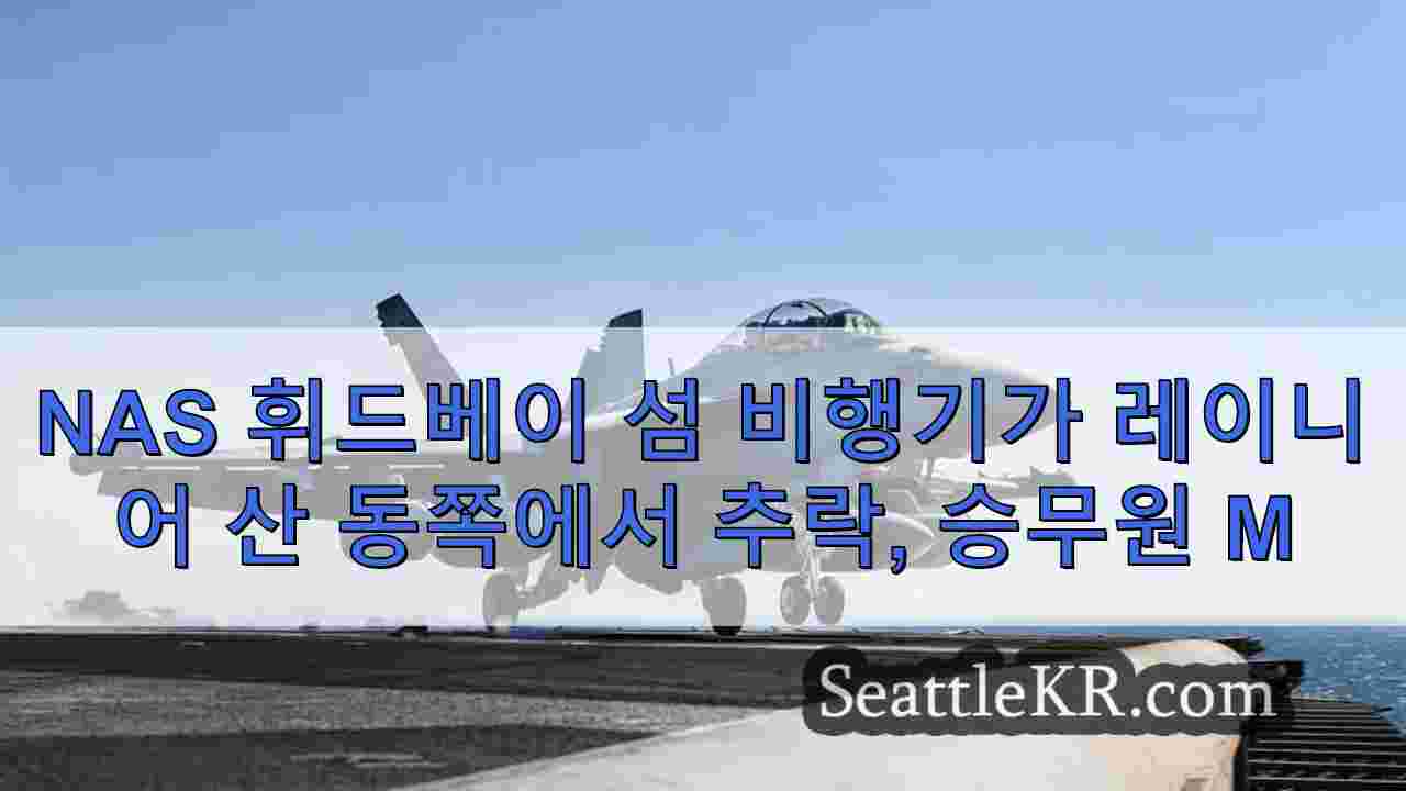 NAS 휘드베이 섬 비행기 레이니어 산 동쪽에서 추락, 승무원 실종