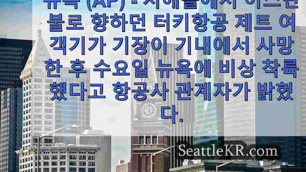 터키 항공 비행기에서 조종사 사망, 뉴욕에 비상 착륙 강요