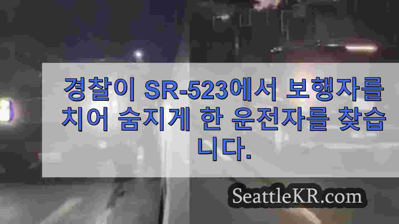 경찰이 SR-523에서 보행자를 치어 숨지게 한 운전자를 찾습니다.