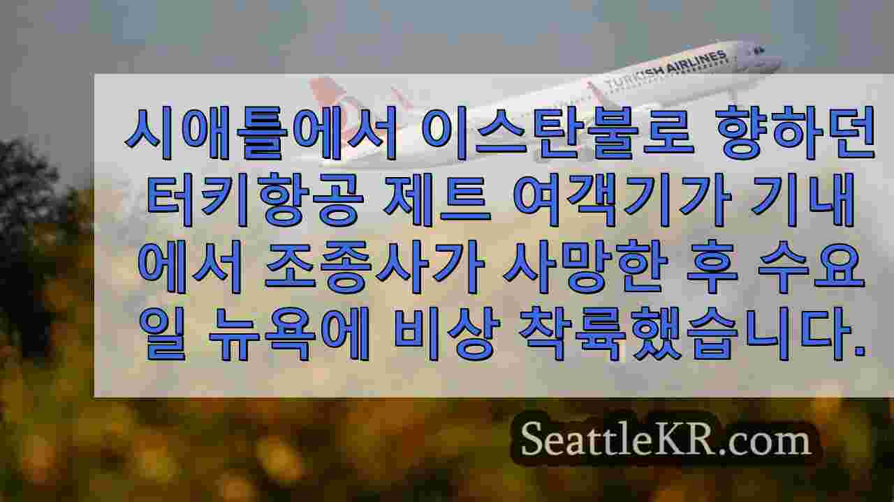 시애틀 출발 터키 항공, 조종사 사망 후 뉴욕에 비상 착륙