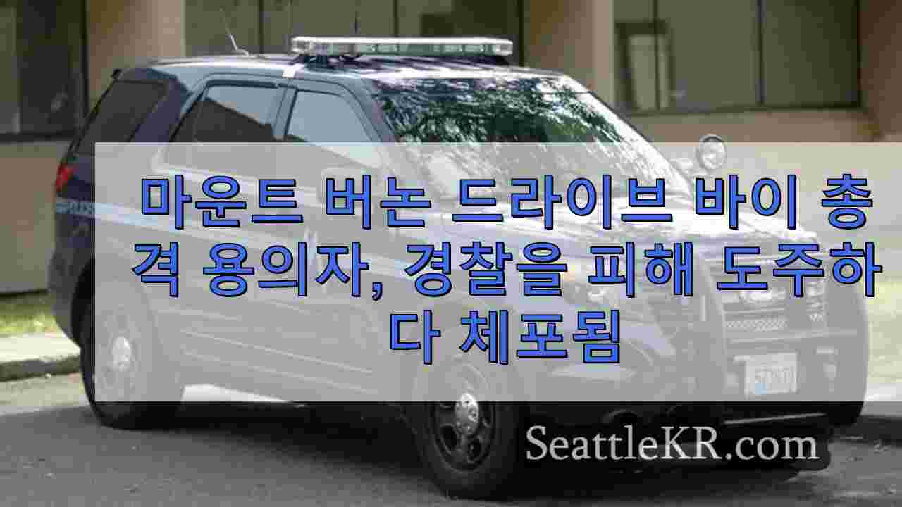 마운트 버논 드라이브 바이 총격 용의자, 경찰을 피해 도망친 후 체포,