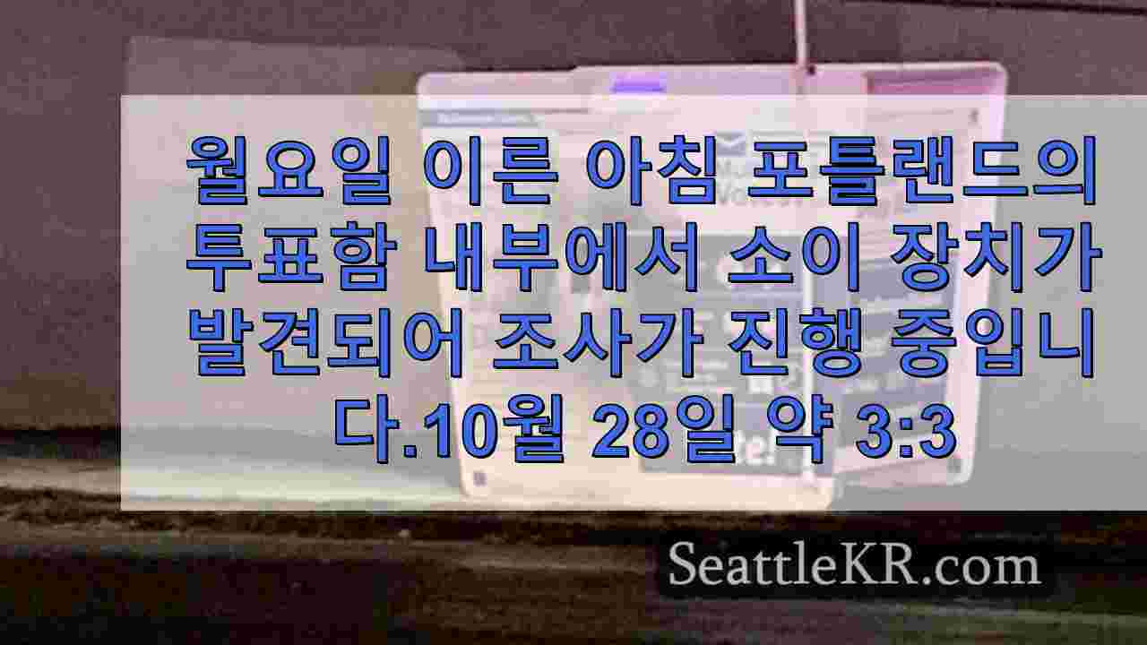 포틀랜드 남동부 투표함 내부에서 소이탄이 터져 화재 발생