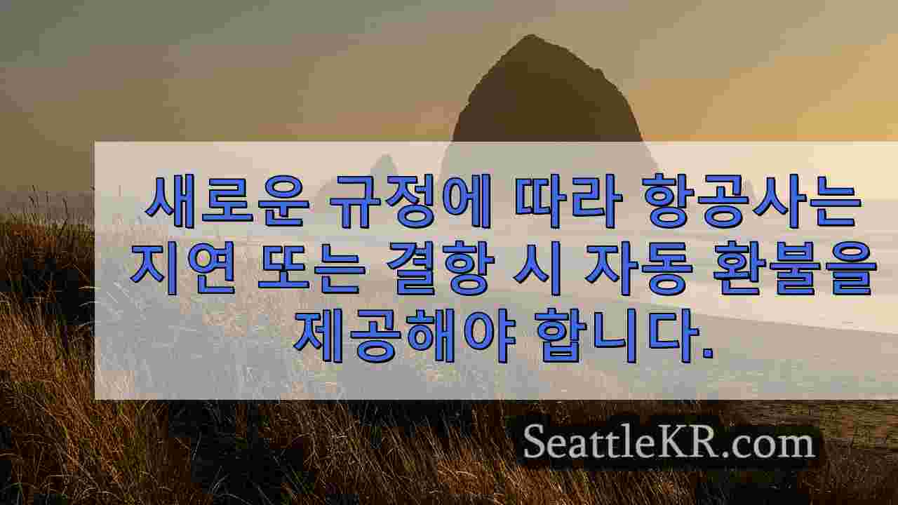 새로운 규정에 따라 항공사는 지연 또는 취소된 항공편에 대해 자동