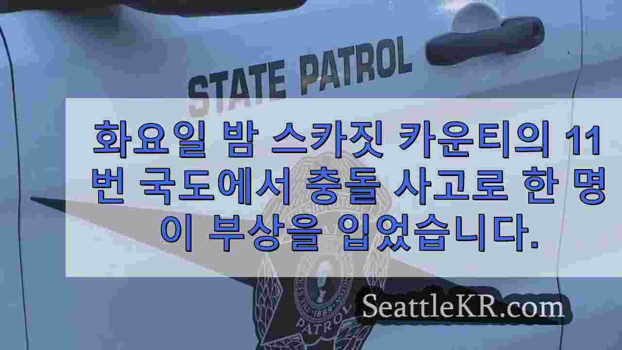 스카짓 카운티의 NB SR 11에서 추락 사고로 부상자 1명 발생