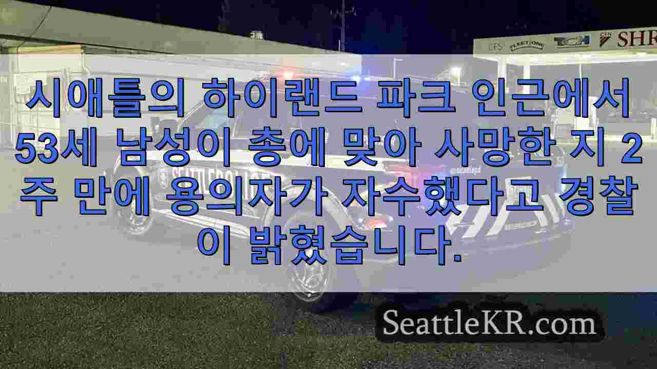 치명적인 웨스트 시애틀 총격 사건 이후 몇 주 만에 자수한 남성